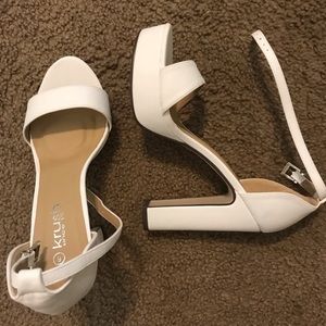 white high heels never worn